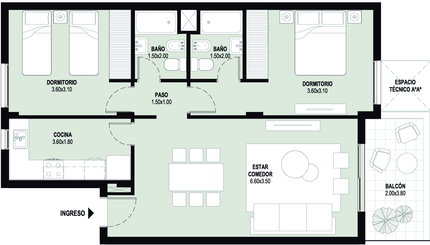 Dos Dormitorio